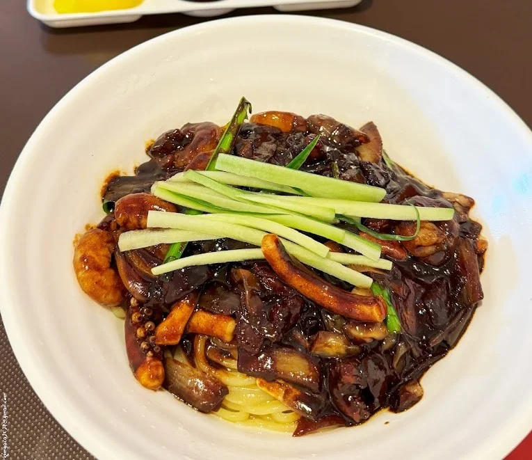 Szechuan Jajang (spicy black bean noodles) at Rae Mi Hyang Edmonton - Korean-Chinese favorite
